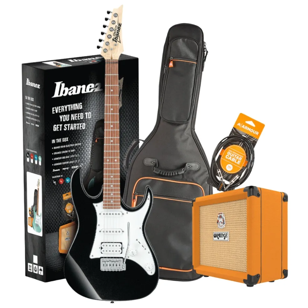 Ibanez RX40BKN Guitar Pack w/ Crush & Accessories - Black Night