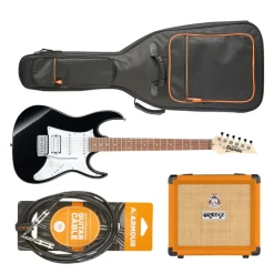 Ibanez RX40BKN Guitar Pack w/ Crush & Accessories - Black Night