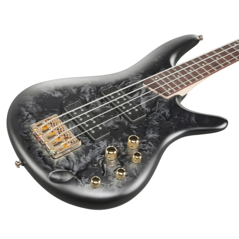 Ibanez SR300EDXBZM 4 String Electric Bass Guitar Black Ice Frozen Matte