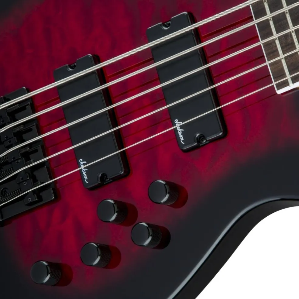 Jackson - JS Series Concert Bass JS3VQ, Amaranth Fingerboard - Transparent Red Burst | Bass Guitars | 2919021502