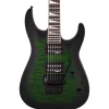 Jackson Guitar - Js Series Dinky Arch Top JS32Q - Transparent Green Burst - Amaranth Fingerboard | Electric Guitars | 2918804587
