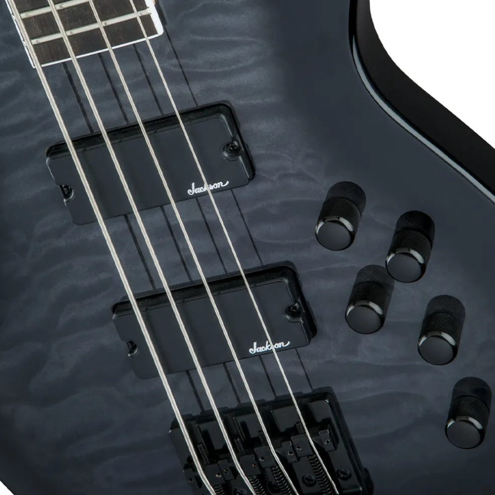 Jackson JS Series Concert Bass JS3Q, Amaranth Fingerboard, Transparent Black Burst | Bass Guitars | 2919026585
