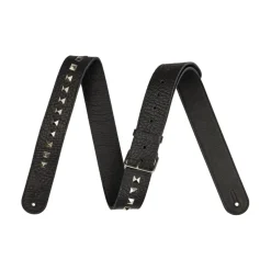Jackson Metal Stud Leather Strap - Black, 2.5"