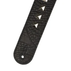 Jackson Metal Stud Leather Strap - Black, 2.5"