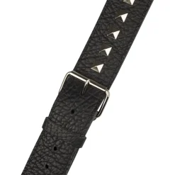 Jackson Metal Stud Leather Strap - Black, 2.5"