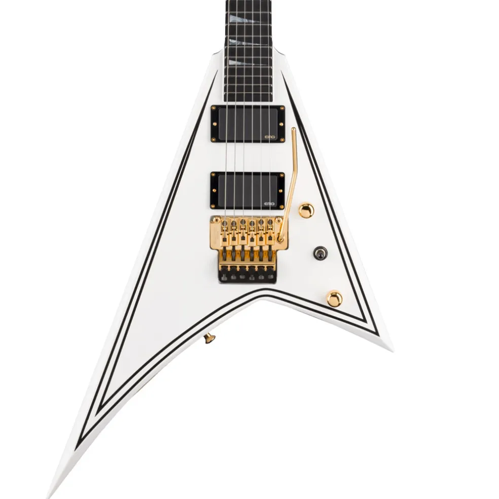 Jackson MJ Series Rhoads RR24MG, Ebony Fingerboard, White with Black Pinstripes