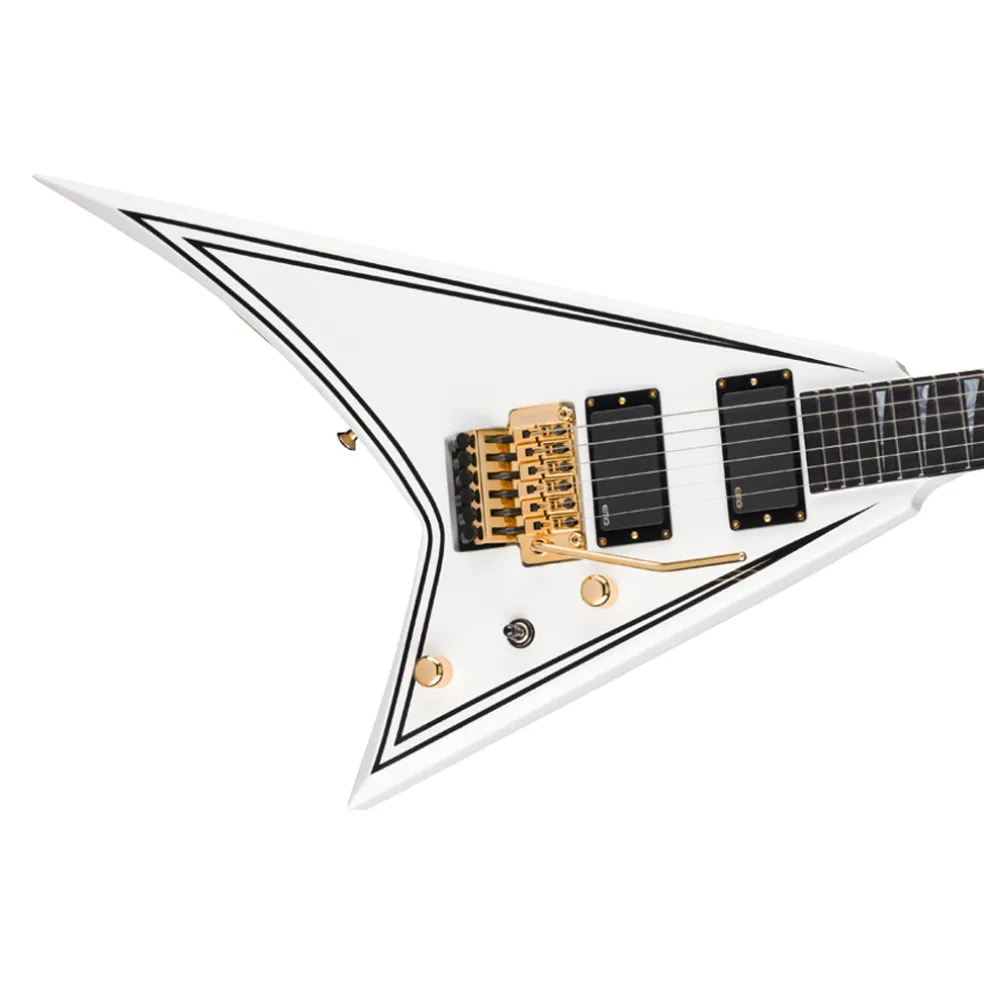 Jackson MJ Series Rhoads RR24MG, Ebony Fingerboard, White with Black Pinstripes