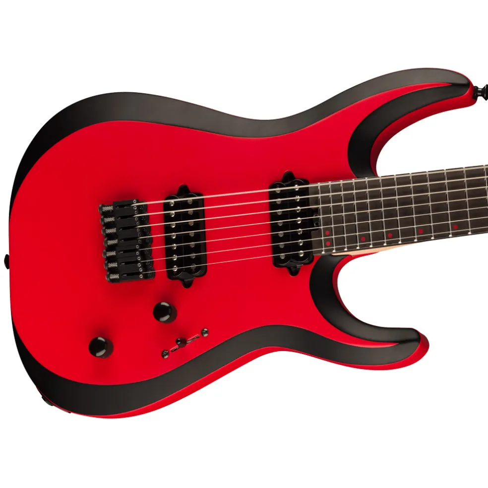 Jackson Pro Plus Series DK Modern MDK7 HT, Ebony Fingerboard, Satin Red with Black bevels