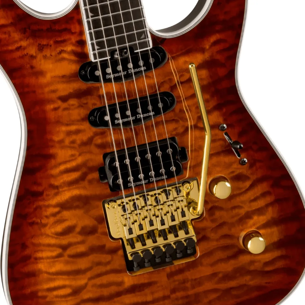 Jackson Pro Plus Series Soloist™ SLA3Q, Ebony Fingerboard, Amber Tiger Eye
