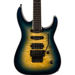 Jackson Pro Plus Series Soloistâ„¢ SLA3Q, Ebony Fingerboard, Amber Blue Burst