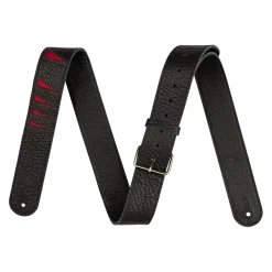 Jackson Shark Fin Leather Strap Black and Red 2"
