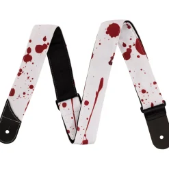 Jackson Splatter Strap, White and Red, 2" | Guitar Straps | 2992562002