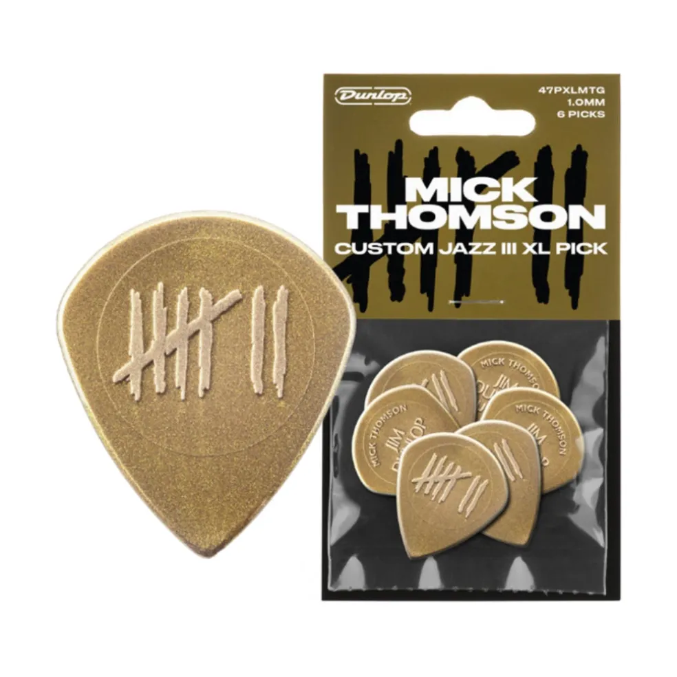 Jim Dunlop JPMTJXL Mick Thomson Custom Jazz III XL Guitar Picks - 6-pack