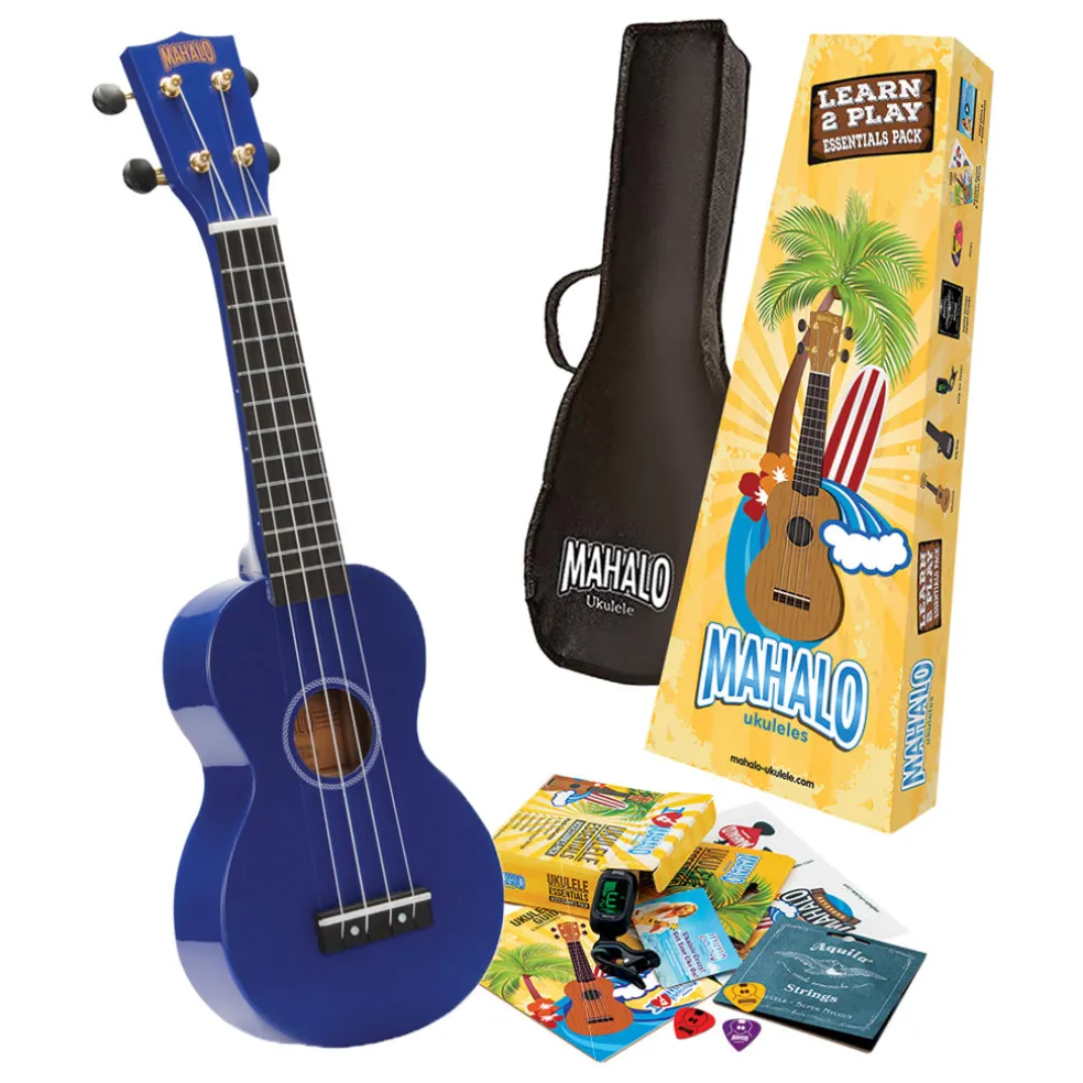 Mahalo Rainbow Essentials Uke Pack - Blue