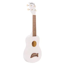Makala Soprano Ukulele Dolphin Bridge - Solid Pearl White