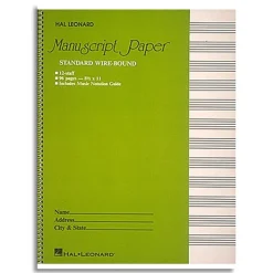 Manuscript Wirebound Green 96PP 12 Stave - Book