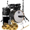 Mapex Storm Textured Black w/Blk HW + Hardware, Stool & Meinl HCSCymbals