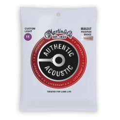 Martin MA535T - Authentic Treated Custom Light 92/8 - 11-52 Guitar Strings