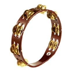 Meinl Traditional Wood Tambourine, Steel Jingles: 2 Rows, African Brown