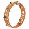 Meinl Wood Tambourine with 2 Rows Dual Alloy Jingles - Super Natural