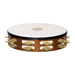 Meinl Wood Tambourine With 2 Rows Brass Jingles - African Brown