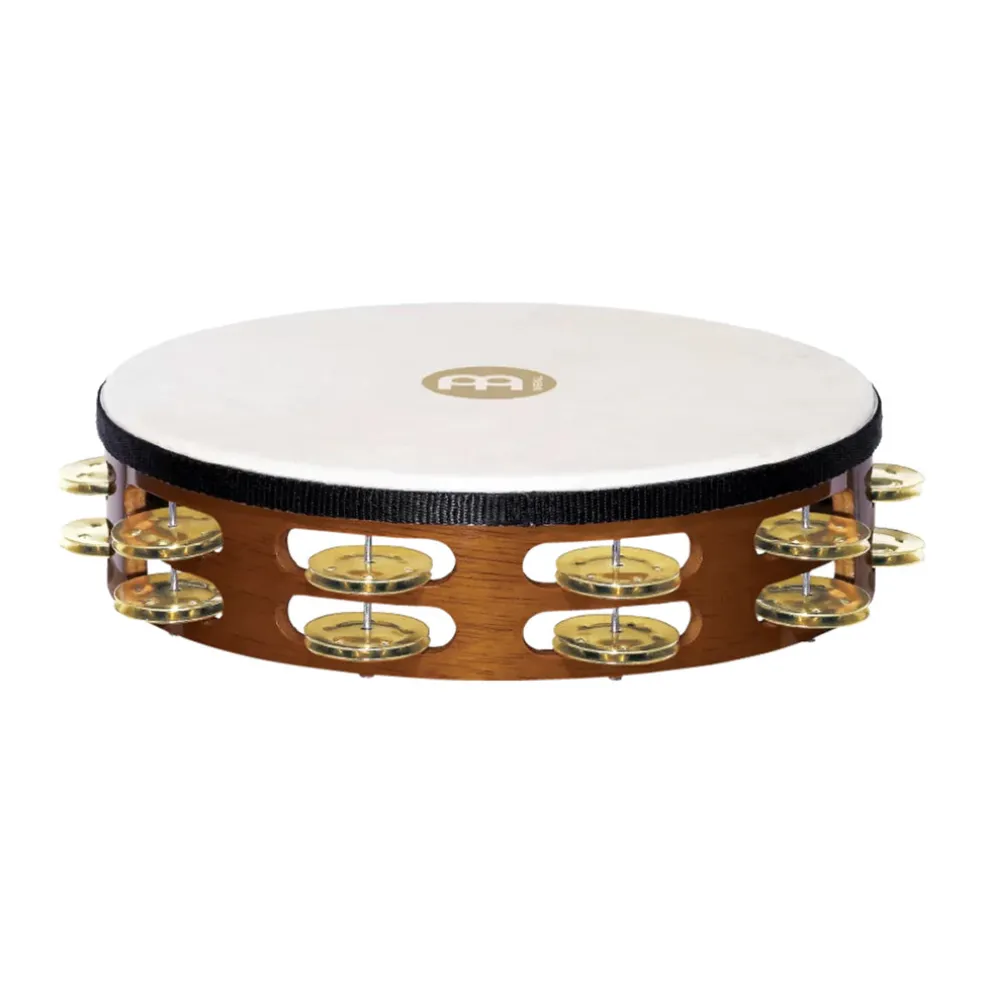 Meinl Wood Tambourine With 2 Rows Brass Jingles - African Brown