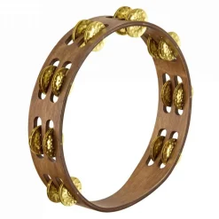 Meinl Wood Tambourine With 2 Rows Hamm Brass - Walnut Brown