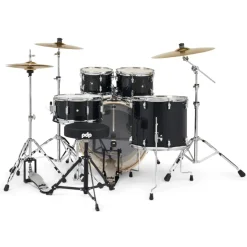 PDP Mainstage 5-Piece Complete Drum Set with Hardware and Cymbals - Black Sparkle