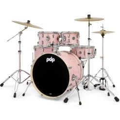 PDP Mainstage 5-Piece Complete Drum Set with Hardware and Cymbals - Pale Rose