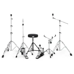 PDP Mainstage 5-Piece Complete Drum Set with Hardware and Cymbals - Pale Rose