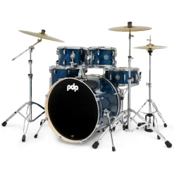 PDP Mainstage 5-Piece Complete Drum Set with Hardware and Cymbals - Twisted Blue Steel