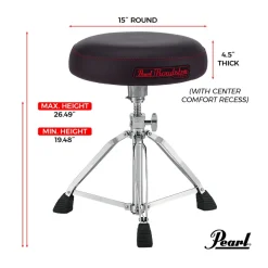 Pearl D1500 15" Vented Round Red Cloth Drum Throne