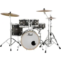 Pearl Decade Maple 5-Piece Drum Kit Package with Zildjian Cymbals & Hardware - Satin Black Burst - FREE 14" I Series crash (ZILH14C)