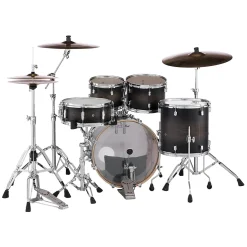 Pearl Decade Maple 5-Piece Drum Kit Package with Zildjian Cymbals & Hardware - Satin Black Burst - FREE 14" I Series crash (ZILH14C)