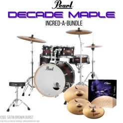 Pearl Decade Maple 22" Fusion Plus Incred-A-Bundle Drum Kit - Satin Brown Burst