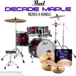 Pearl Decade Maple 22" Fusion Plus Incred-A-Bundle Drum Kit - Gloss Deep Red Burst