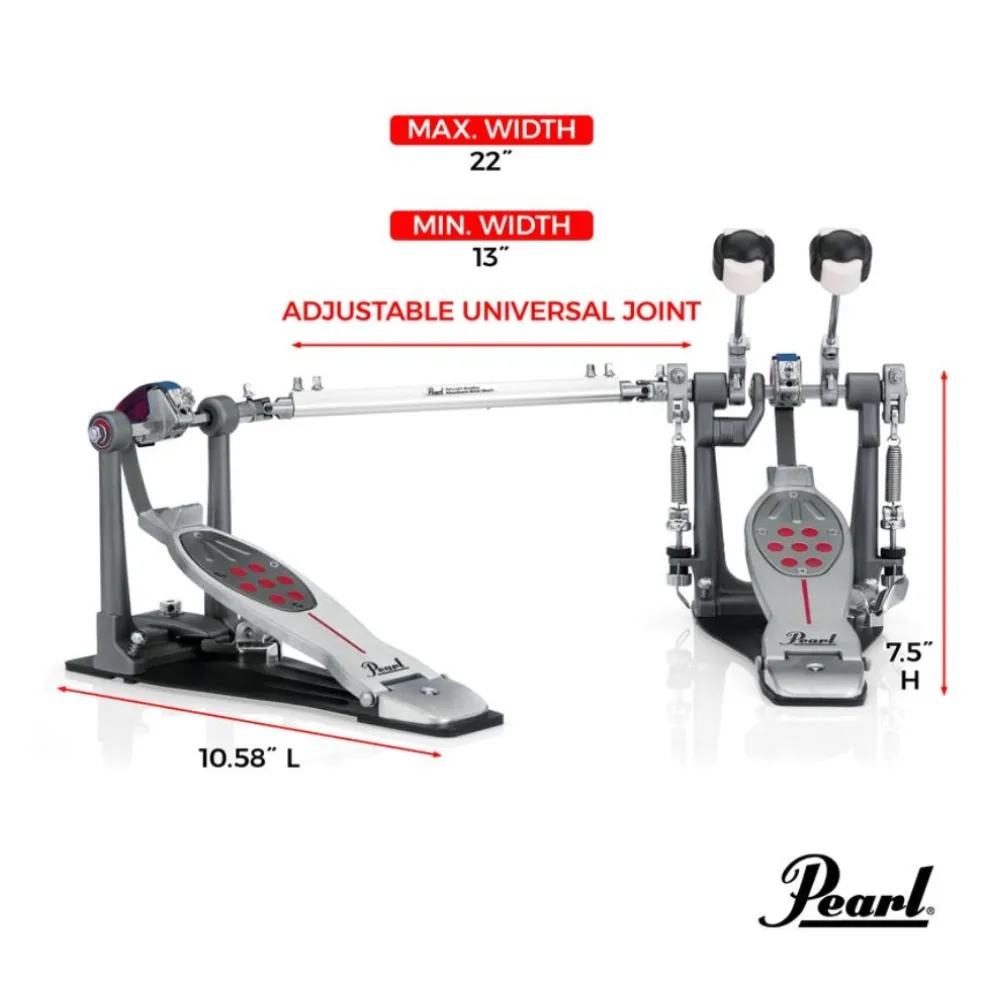 Pearl Eliminator Redline Double Pedal - Belt Drive