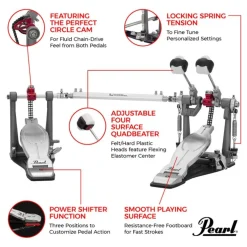 Pearl Eliminator Solo Double Pedal - Red