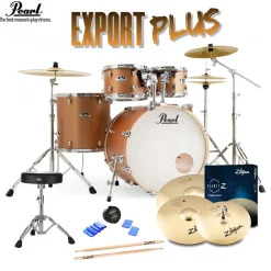 Pearl Export 20" EXX Fusion Drum Kit Package with Zildjian Cymbals & Hardware - Aztec Gold