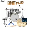 Pearl Export 20" EXX Fusion Drum Kit Package with Zildjian Cymbals & Hardware - Smokey Chrome