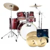 Pearl Export 22" EXX Fusion Drum Kit Package with Zildjian Cymbals & Hardware - Black Cherry Glitter