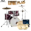 Pearl Export 20" EXX Fusion Drum Kit Package with Zildjian Cymbals & Hardware - Black Cherry Glitter