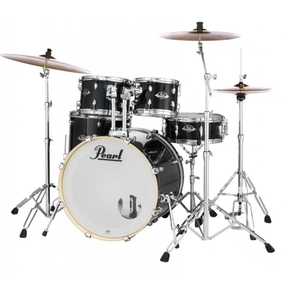 Pearl Export 22" EXX Fusion Drum Kit Package with Zildjian Cymbals & Hardware - Jet Black