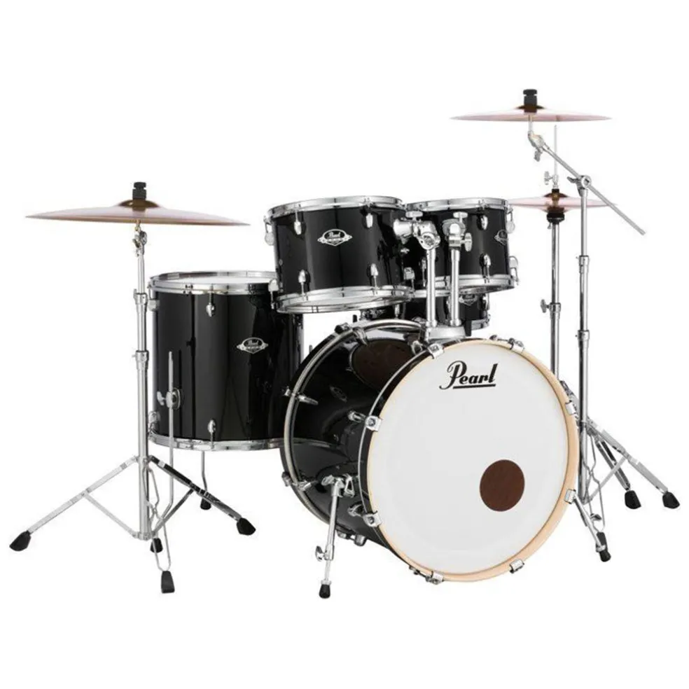 Pearl Export 22" EXX Fusion Drum Kit Package with Zildjian Cymbals & Hardware - Jet Black