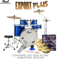 Pearl Export 22" EXX Fusion Plus Drum Kit Package with Zildjian Cymbals & Hardware - High Voltage Blue