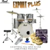 Pearl Export 22" EXX Fusion Plus Drum Kit Package with Zildjian Cymbals & Hardware - Smokey Chrome