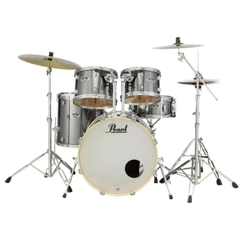 Pearl Export 22" EXX Fusion Plus Drum Kit Package with Zildjian Cymbals & Hardware - Smokey Chrome