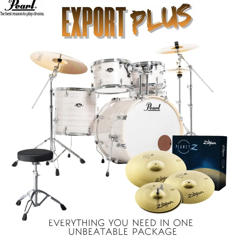 Pearl EXX Export Plus 22" Fusion Plus Kit Package - Slipstream White