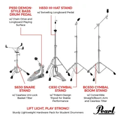 Pearl Limited Edition Export EXX 22" Fusion Plus Kit in Slipstream White with HWP834 Hardware Pack