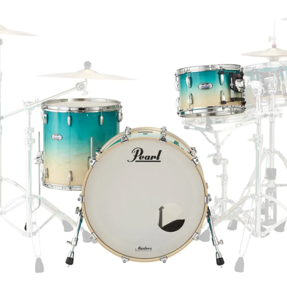 Pearl Masters Maple Complete 3 Piece Shell Pack - 24,16,13 - Aquamarine Fade
